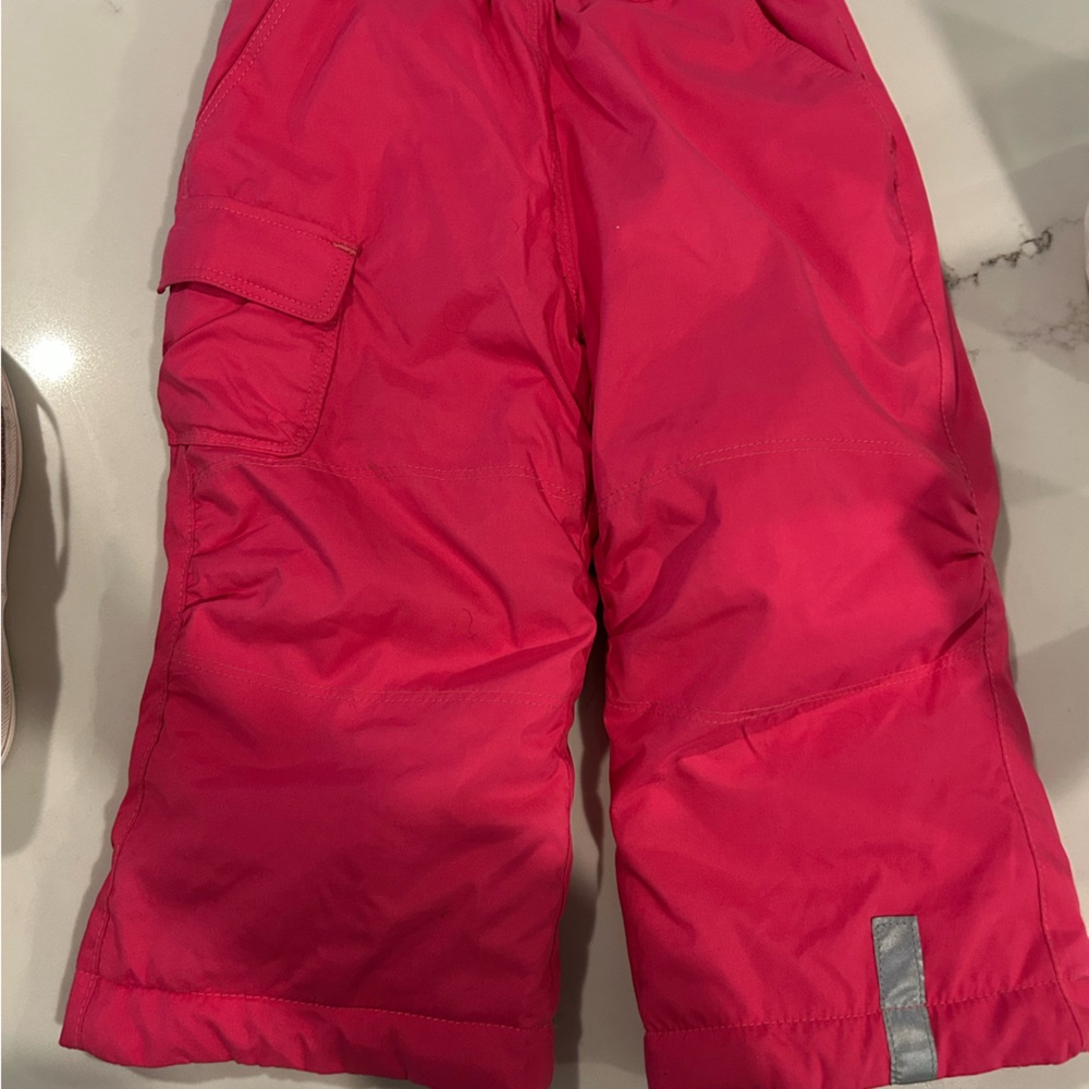 Toddler baby snowpants Hanna Anderson pink fleece lined 18-24 mo